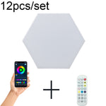 RGB 심포니 육각형 조명 DIY 침대 옆 분위기 벽등 스마트 벌집 조명, 10개 세트, 12개 세트