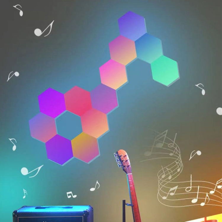 RGB 심포니 육각형 조명 DIY 침대 옆 분위기 벽등 스마트 벌집 조명, 10개 세트, 12개 세트
