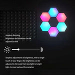 RGB 심포니 육각형 조명 DIY 침대 옆 분위기 벽등 스마트 벌집 조명, 10개 세트, 12개 세트