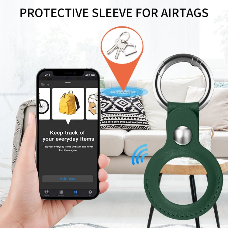 AirTag 2세대 / AirTag 1세대 트래커 위치 보호용 인조 가죽 케이스