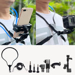 TUYU 카메라 넥 홀더 휴대폰 가슴 스트랩 마운트 비디오 촬영용//POV, 스탠다드 (블랙), 스탠다드 (블루), 휴대폰 클립 포함 (블랙), 휴대폰 클립 포함 (블루), 세로 촬영 (블랙), 세로 촬영 (블루), 세로 + 휴대폰 클립 (블랙)
