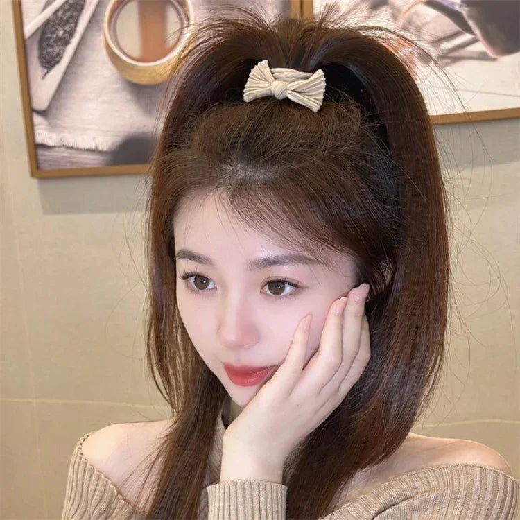 5개입/팩 여성용 리본 헤어 액세서리 신축성 있는 머리띠 자국 없는 고무 밴드