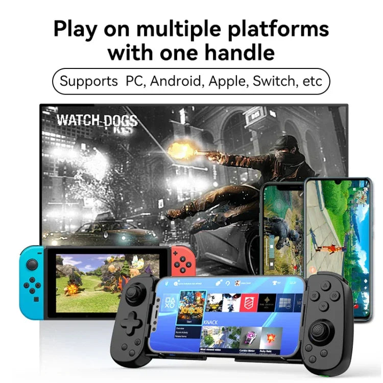 D6  Bluetooth Retractable Gamepad Dual Hall Six-Axis Somatosensory For Android/IPhone /Switch, D6 Black, D6 White Black, D6 White Red