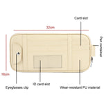 Car Driver License Storage Bag Sun Visor Sunglasses Card Holder, Beige, Gray, Black, Brown