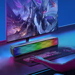 RGB 컬러풀 조명 효과 데스크탑 롱 USB 무선 블루투스 스피커, Q6