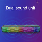 RGB 컬러풀 조명 효과 데스크탑 롱 USB 무선 블루투스 스피커, Q6