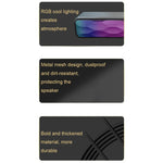 RGB 컬러풀 조명 효과 데스크탑 롱 USB 무선 블루투스 스피커, Q6