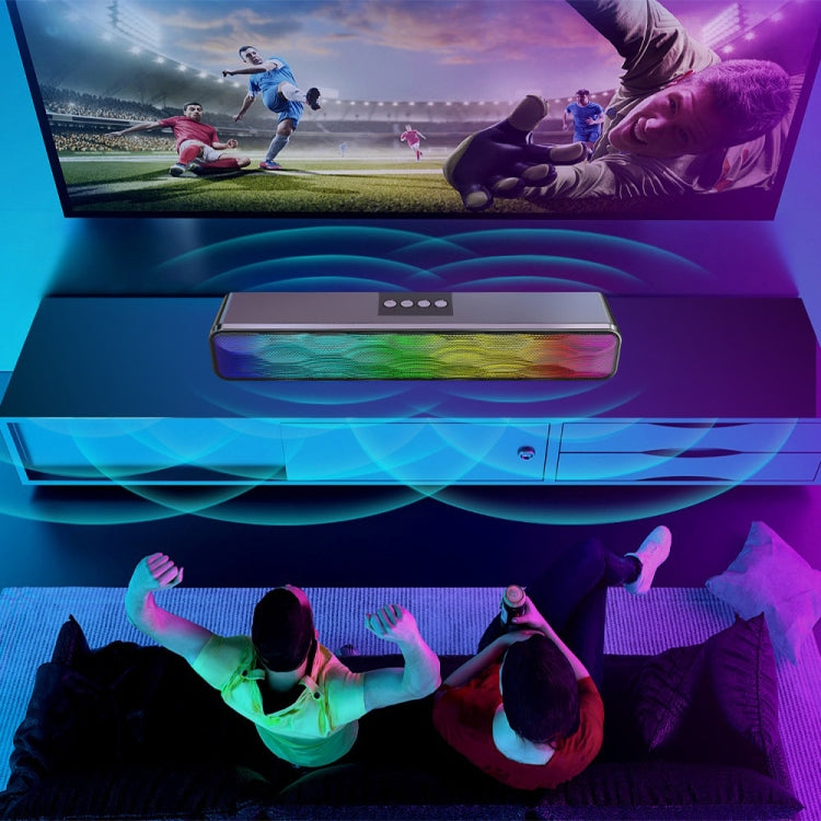 RGB 컬러풀 조명 효과 데스크탑 롱 USB 무선 블루투스 스피커, Q6
