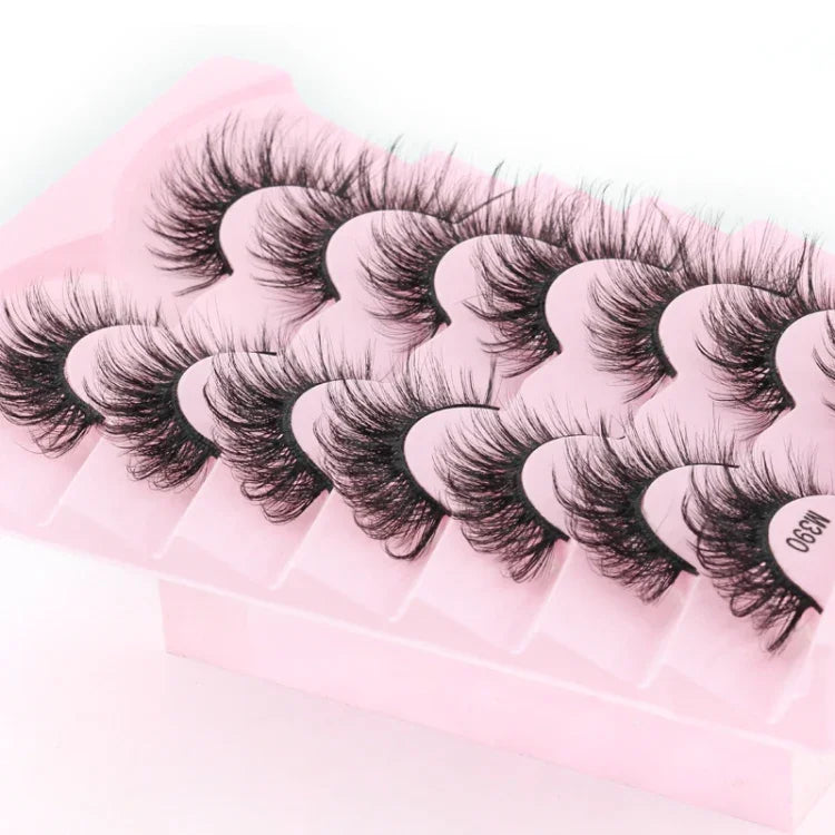 7쌍/박스 인조 속눈썹 자연스럽고 풍성한 3D 밍크 속눈썹 연장, M390