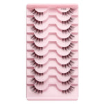 10pairs /Box Half False Eyelashes With Transparent Stems Natura Extension Lashes, Y1001, Y1002, Y1003, Y1004, Y1005, Y1006, Y1007, Y1008, Y1009, Y1011