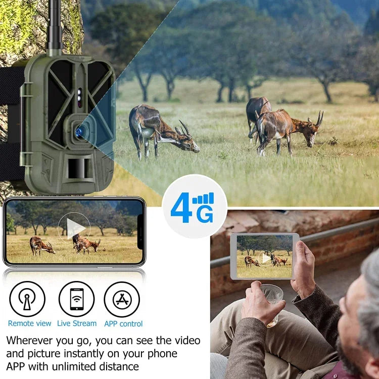 4K 4G 야외 트랙 카메라 원격 휴대폰 제어로 언제든지 사진/비디오 보기, HC-940Pro-Li