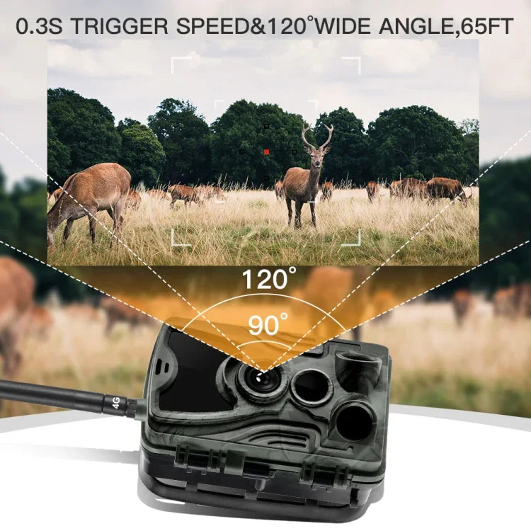 HC-801Pro 4K 4G 야외 사냥 카메라 앱 원격 휴대폰 제어로 언제든지 사진 및 비디오 보기, EU 플러그, US 플러그, AU 플러그