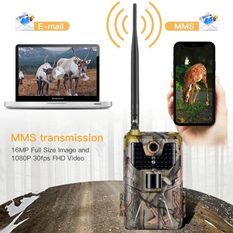 20MP 2K 야생 동물 사냥용 트레일 카메라 사진 트랩 야간 투시 4G SMS MMS SMTP 셀룰러 감시 카메라, HC-900LTE