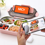 304 스테인리스 스틸 도시락 누수 방지 보온 학생 기숙사 도시락, 4칸 핑크, 4칸 블랙, 4칸 블루, 5칸 핑크