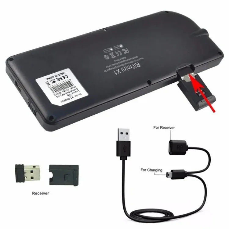 Rii X1 2.4G 미니 클래식 무선 키보드 키패드 및 마우스 올인원 키트