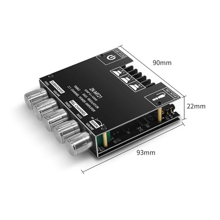 ZK-MT21 50W x 2+100W 2.1채널 블루투스 디지털 앰프 모듈, ZK-MT21