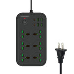 T24 2m 3000W 6구 + PD + 4-USB 포트 다기능 난연 소켓 스위치 포함, UK 플러그, US 플러그