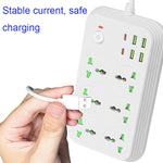 T24 2m 3000W 6구 + PD + 4-USB 포트 다기능 난연 소켓 스위치 포함, UK 플러그, US 플러그