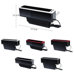 Car Seat Gap Storage Box with 2 USB Charging Port, Principal Driver Silver, Co-pilot Silver, Principal Driver Red, Co-pilot Red, Principal Driver Gray, Co-pilot Gray