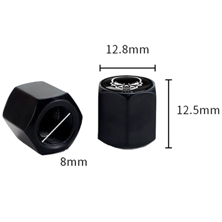 4pcs /Set Skeleton Metal Tire Valve Caps Automobile Modification Universal Valve Core Cover