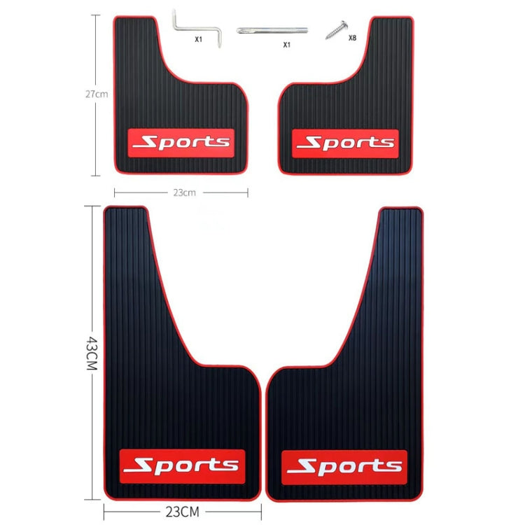 2pcs Car Tire Mud Flap Modification Plastic Anti-Splash Mud Flap, Sports, Cat Eye, Large Sports, Large Blank