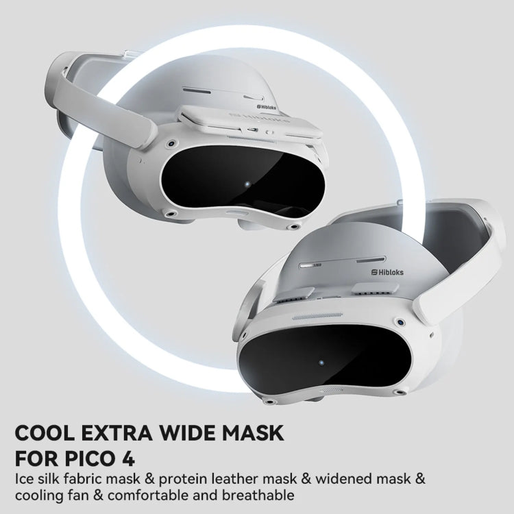 PICO 4 Hibloks VR 안경 얼굴 쿠션 보호 패드 팬 포함, PU 코튼 1개, PU 코튼 2개, 아이스 실크 1개, 아이스 실크 2개