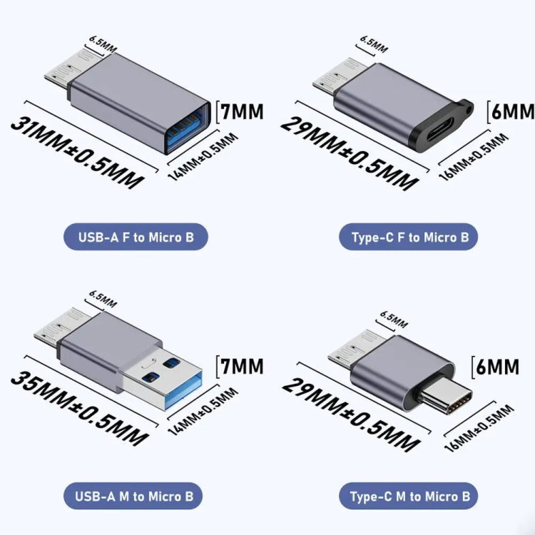 마이크로 B 수 어댑터 USB 링크 HDD 인클로저 인터페이스 변환기, USB 암 전송, 타입-C 암 전송, USB 수 전송, 타입-C 수 전송