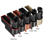 Car Seat Gap Storage Box Car Water Cup Holder Ashtray, Left Black Red, Left Carbon Fiber, Left Brown, Left Beige, Left Black, Right Black Red, Right Carbon Fiber, Right Brown, Right Beige