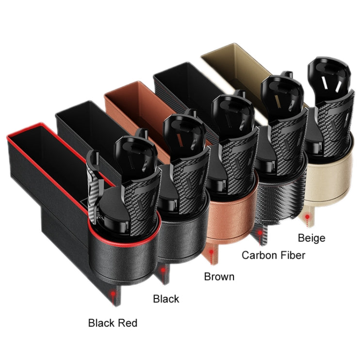 Car Seat Gap Storage Box Car Water Cup Holder Ashtray, Left Black Red, Left Carbon Fiber, Left Brown, Left Beige, Left Black, Right Black Red, Right Carbon Fiber, Right Brown, Right Beige