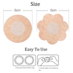 10pcs /Pack Disposable Anti-Bump Invisible Breathable Breast Patch, Flower, Round