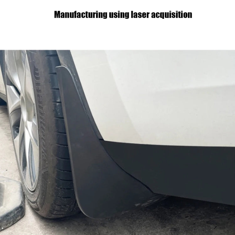 For Tesla Model Y Car Punch-Free Front And Rear Wheel Soft Rubber Mudguards, Matte Black, Carbon Fiber