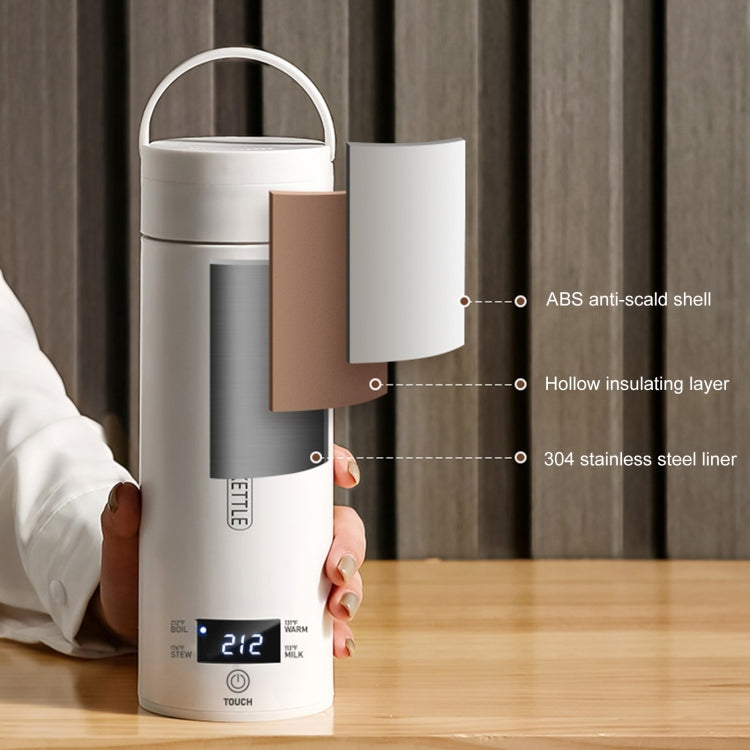 300W 500ml 전기 가열 물컵 스마트 끓임 주전자 온도 조절 주전자, SUS304 미국 플러그, SUS316 미국 플러그, SUS304 영국 플러그, SUS316 영국 플러그, SUS304 유럽 플러그, SUS316 유럽 플러그