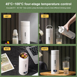 300W 500ml 전기 가열 물컵 스마트 끓임 주전자 온도 조절 주전자, SUS304 미국 플러그, SUS316 미국 플러그, SUS304 영국 플러그, SUS316 영국 플러그, SUS304 유럽 플러그, SUS316 유럽 플러그