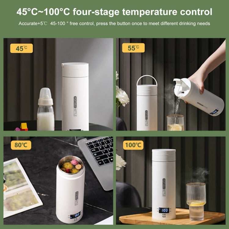 300W 500ml 전기 가열 물컵 스마트 끓임 주전자 온도 조절 주전자, SUS304 미국 플러그, SUS316 미국 플러그, SUS304 영국 플러그, SUS316 영국 플러그, SUS304 유럽 플러그, SUS316 유럽 플러그
