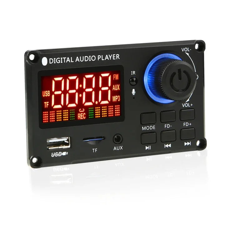 100W 12V TPA3116 컬러 스크린 파워 앰프 블루투스 디코더 보드 녹음 통화 기능 포함, 실리콘 원격 제어, 소형 실리콘 원격 제어, 소형 원격 제어