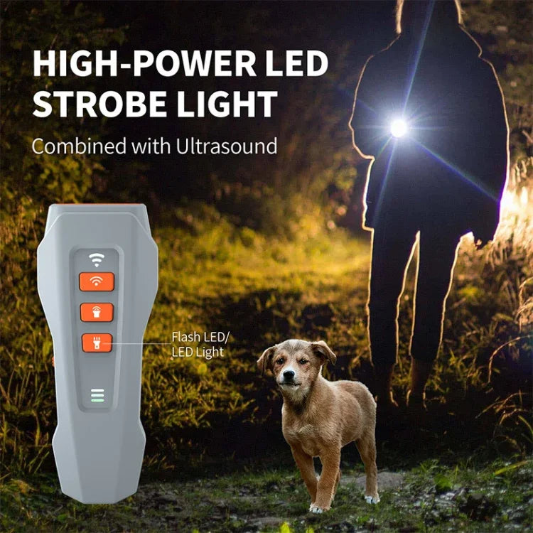 LED 점멸등 휴대용 초음파 짖음 방지 주파수 변환 반려견 훈련기, 검정+주황, 진회색, 회색+주황