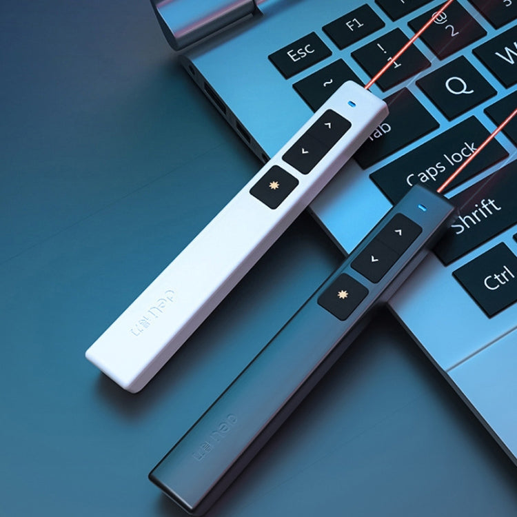 Deli 2.4GHz 페이지 터너 USB 클릭커 레드 라이트 포함 PPT용, 2802 (블랙), 2802 (화이트)