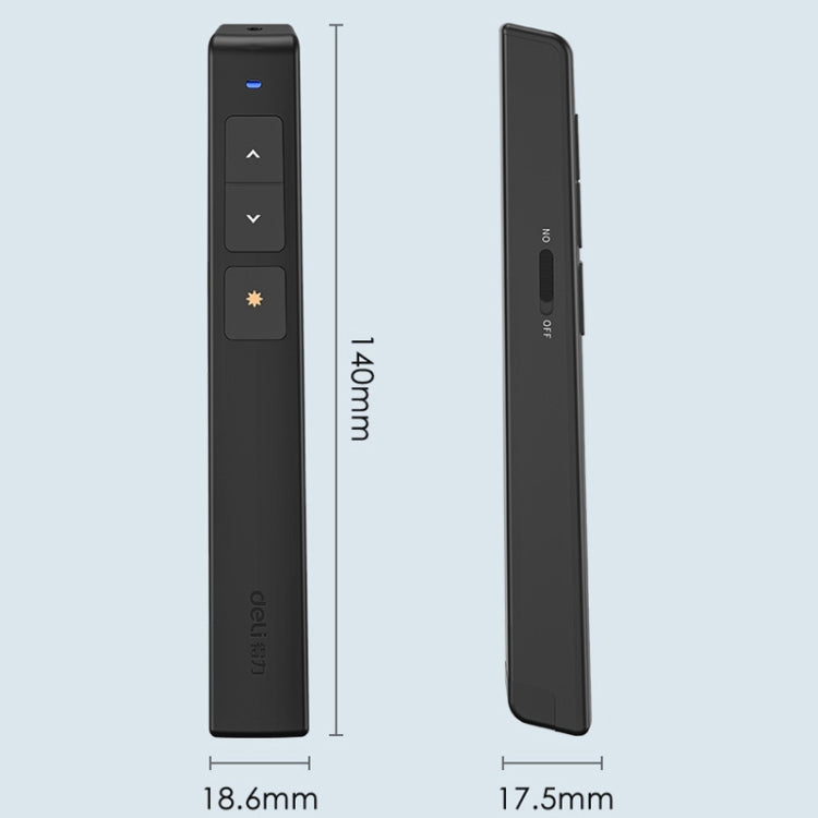 Deli 2.4GHz 페이지 터너 USB 클릭커 레드 라이트 포함 PPT용, 2802 (블랙), 2802 (화이트)