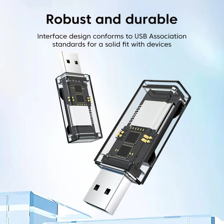OTG 변환기 USB- SD/TF 2-in-1 다기능 투명 카드 리더기, 투명