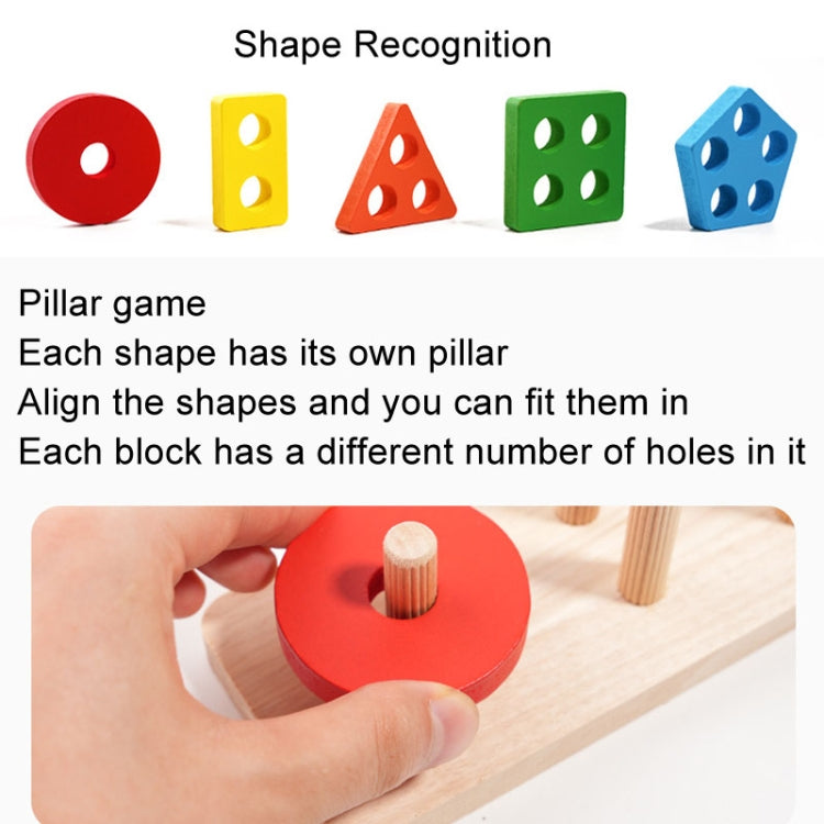 Children Geometric Shapes Color Matching Building Blocks Columns Toys