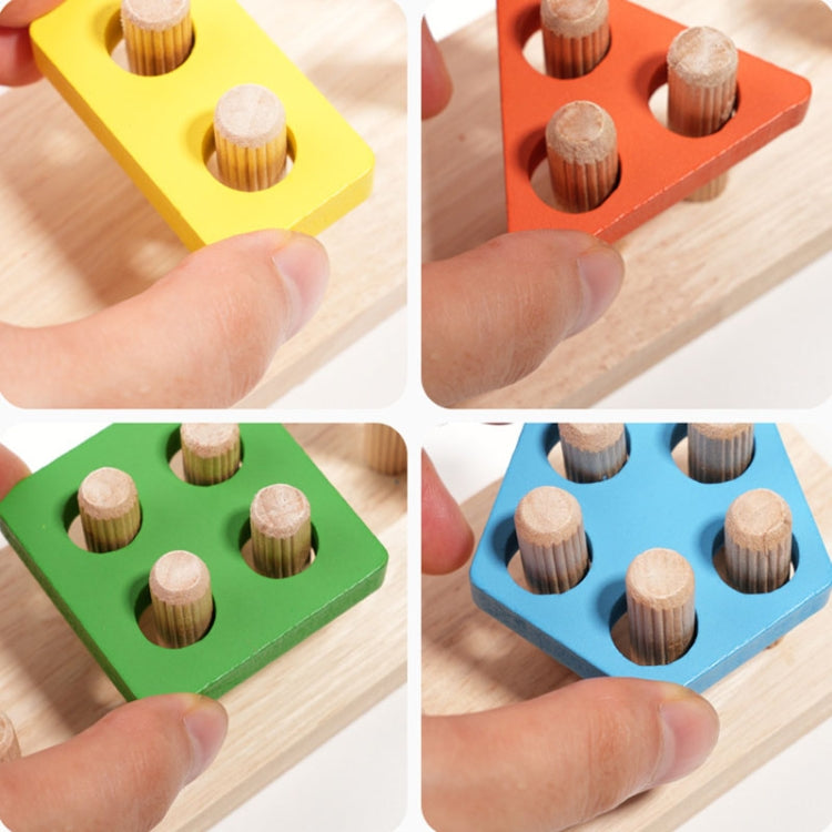 Children Geometric Shapes Color Matching Building Blocks Columns Toys