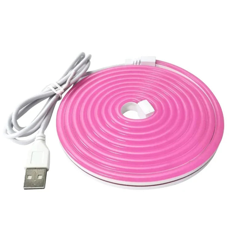2m 5V LED 라이트 스트립 USB 유연한 네온 실리콘 소프트 스트립 세트, USB (핑크), USB (웜 컬러), USB (파란색)
