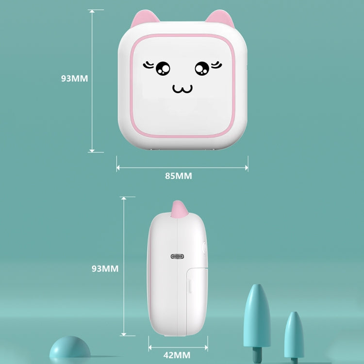 M5 미니 만화 휴대용 블루투스 사진 열 프린터, 블루, 핑크