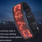 LED Display Pet Collar Rechargeable High Visibility DIY Single Color Collar