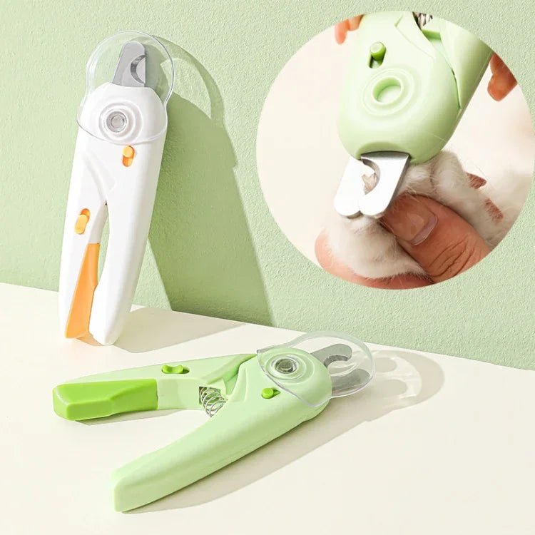 LED 애완동물 발톱깎이 개와 고양이 발톱깎이 및 발톱 광택기, 흰색, 초록색
