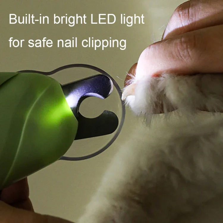 LED 애완동물 발톱깎이 개와 고양이 발톱깎이 및 발톱 광택기, 흰색, 초록색