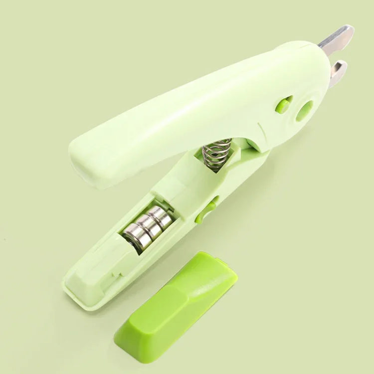 LED 애완동물 발톱깎이 개와 고양이 발톱깎이 및 발톱 광택기, 흰색, 초록색