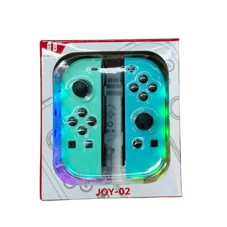 JOY-02 Gaming Left And Right Handle With RGB Lights Body Feel Bluetooth Gamepad For Switch / Switch OLED / Switch Pro / Switch Lite / Switch Joycon, Black, Grey