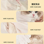 KIMHOME 반려동물 물 없이 씻는 장갑 물티슈 강아지 고양이 목욕 탈취 청소 건식 청소 용품, 6개입/팩
