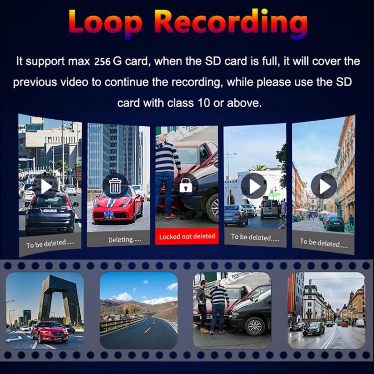 3인치 듀얼 렌즈 전면 4K + 후면 2K HD WiFi 연결 차량용 블랙박스, A5